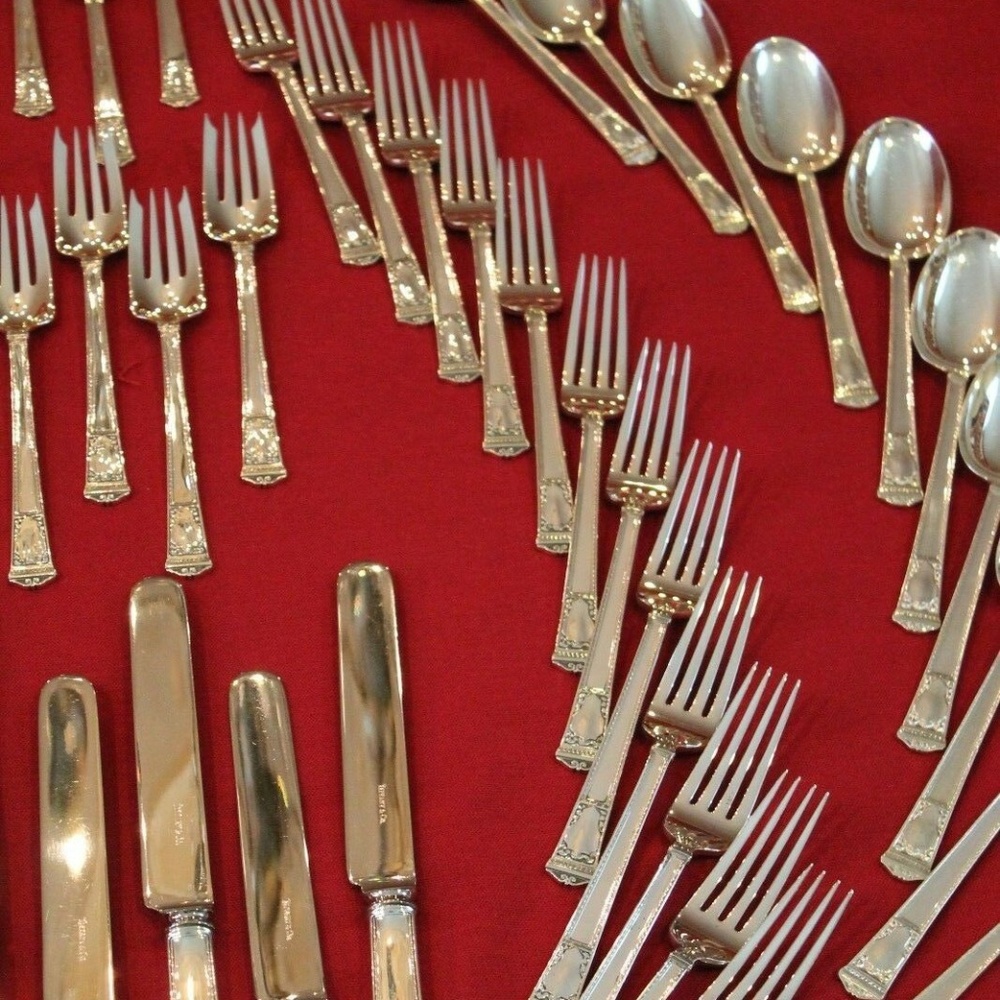 Tiffany San Lorenzo Silver Complete Flatware Set - Picture 6 of 8